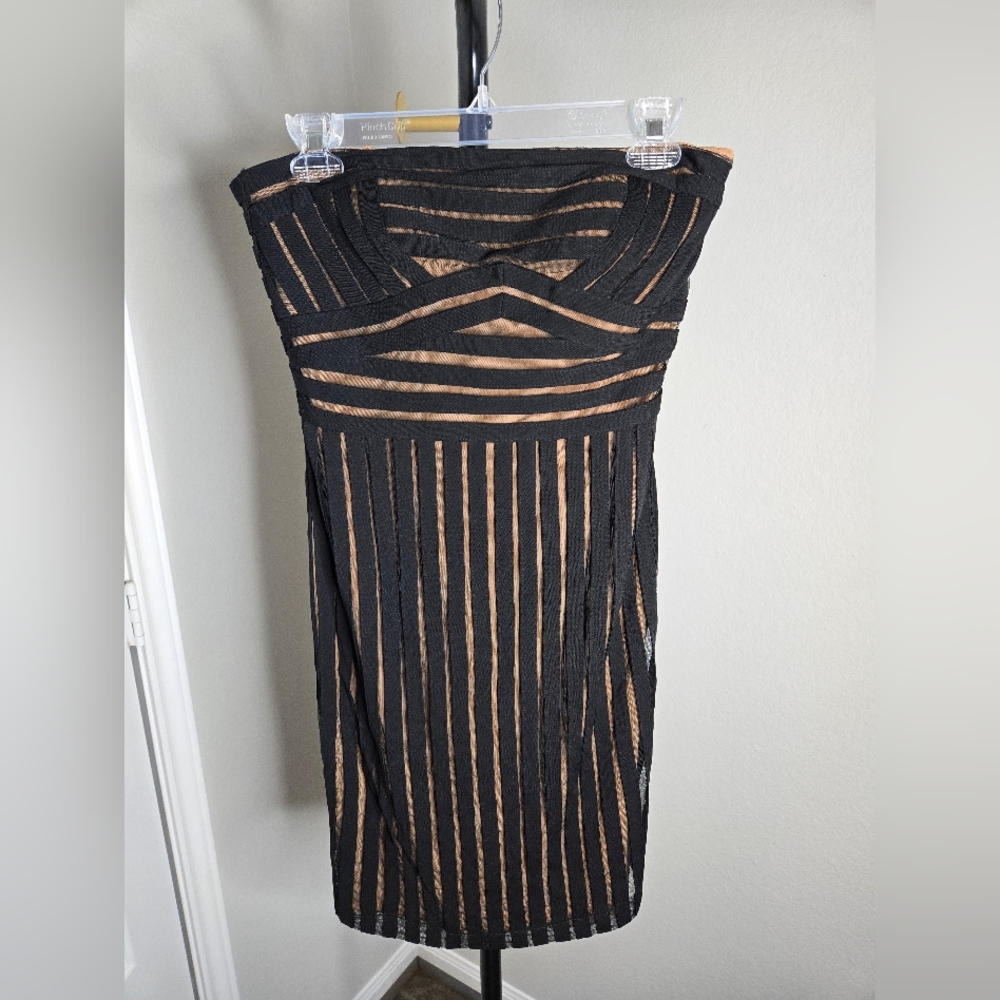 Chetta B Black and Tan Pencil Skirt